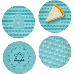 Hanukkah Set of 4 Glass Appetizer / Dessert Plate 8" (Personalized)