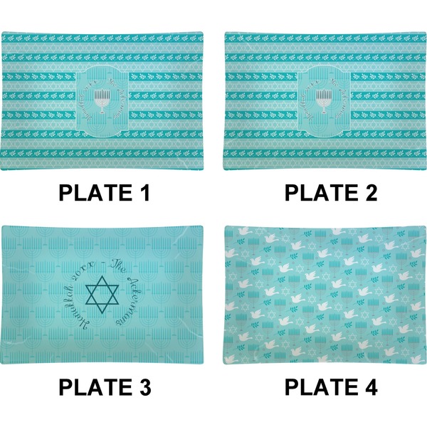 Hanukkah Set of Rectangular Appetizer / Dessert Plates (Approval)