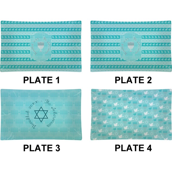 Hanukkah Set of Rectangular Dinner Plates (Approval)