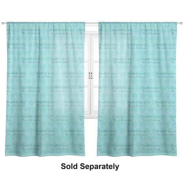 Hanukkah Sheer Curtains Double