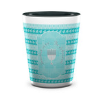 Hanukkah Ceramic Shot Glass - 1.5 oz - Two Tone - Set of 4 (Personalized)