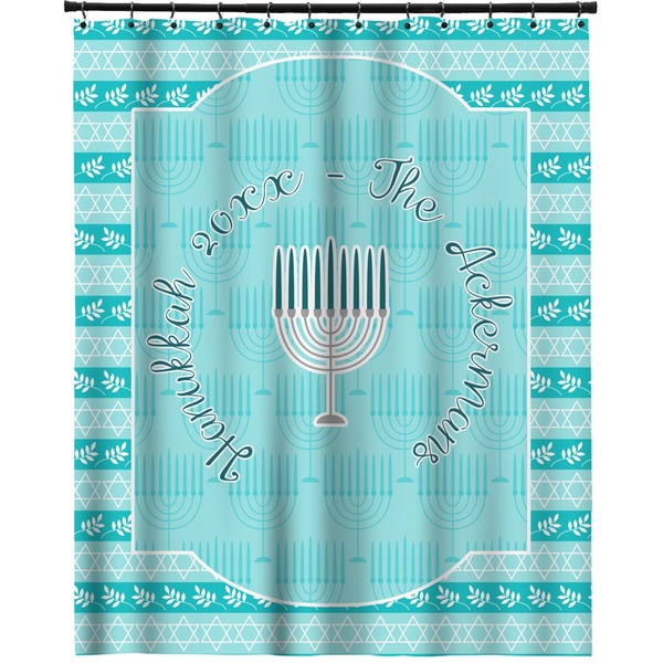 Custom Hanukkah Extra Long Shower Curtain - 70"x84" (Personalized)