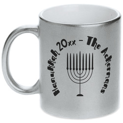 Hanukkah Metallic Silver Mug (Personalized)