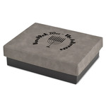 Hanukkah Small Gift Box w/ Engraved Leather Lid (Personalized)