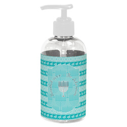 Hanukkah Plastic Soap / Lotion Dispenser (8 oz - Small - White) (Personalized)
