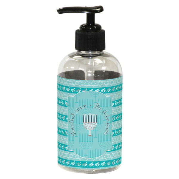 Custom Hanukkah Plastic Soap / Lotion Dispenser (8 oz - Small - Black) (Personalized)
