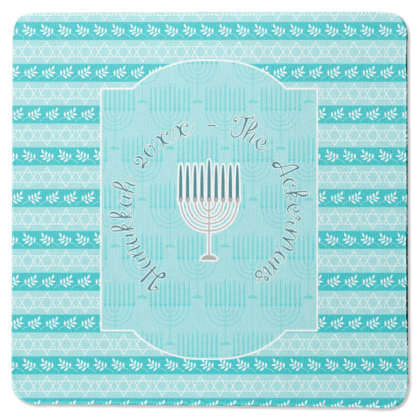 Custom Hanukkah Square Rubber Backed Coaster (Personalized)