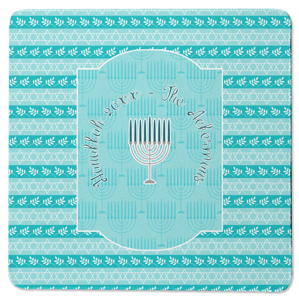 Custom Hanukkah Square Rubber Backed Coaster (Personalized)