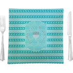 Hanukkah 9.5" Glass Square Lunch / Dinner Plate- Single or Set of 4 (Personalized)