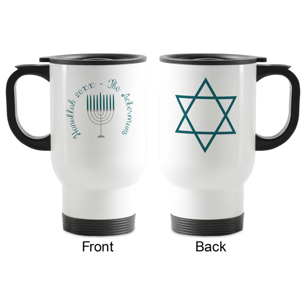 Hanukkah Stainless Steel Travel Mug with Handle - Apvl
