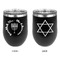 Hanukkah Stainless Wine Tumblers - Black - Double Sided - Approval
