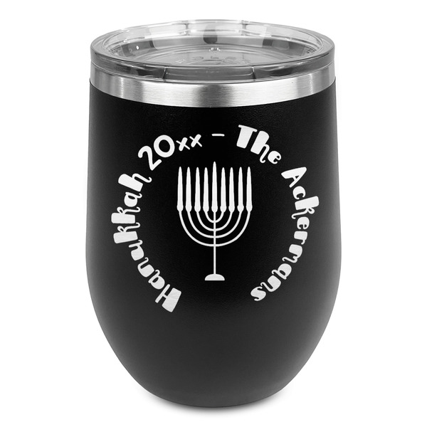 Custom Hanukkah Stemless Wine Tumbler - 5 Color Choices - Stainless Steel  (Personalized)