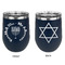 Hanukkah Stainless Wine Tumblers - Navy - Double Sided - Approval