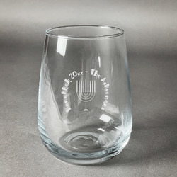 Hanukkah Stemless Wine Glass - Engraved (Personalized)