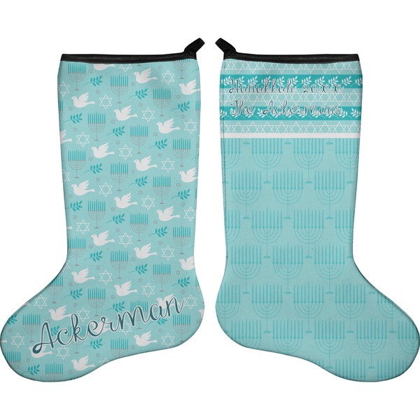 Custom Hanukkah Holiday Stocking - Double-Sided - Neoprene (Personalized)