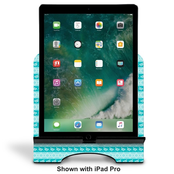 Hanukkah Stylized Tablet Stand - Front with ipad