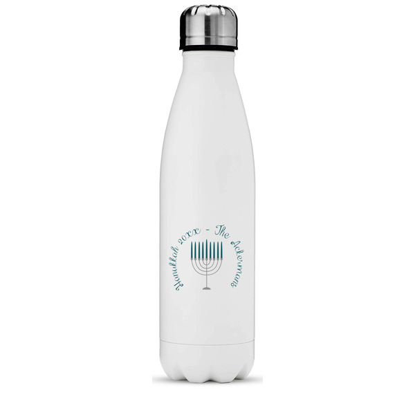 Custom Hanukkah Water Bottle - 17 oz. - Stainless Steel - Full Color Printing (Personalized)