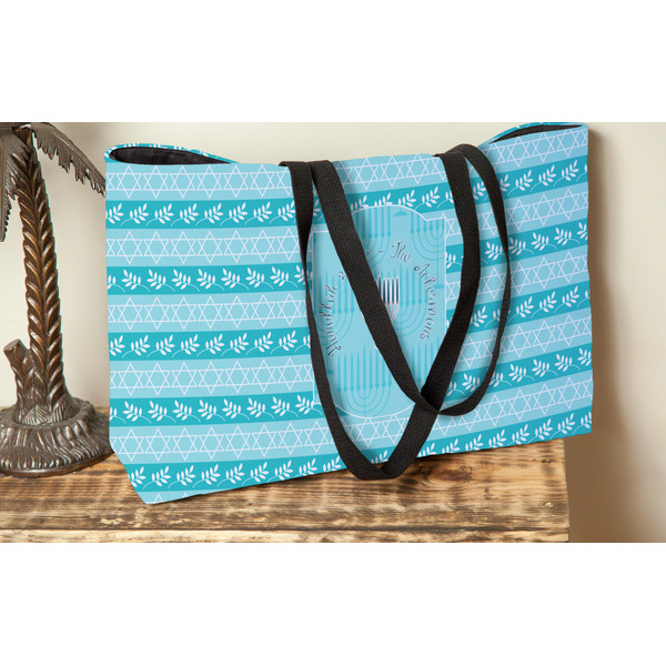 Hanukkah Tote w/Black Handles - Lifestyle View