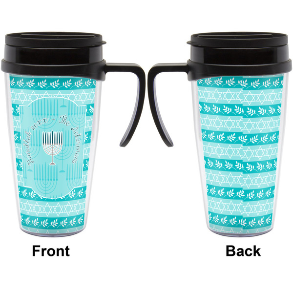 Hanukkah Travel Mug with Black Handle - Approval