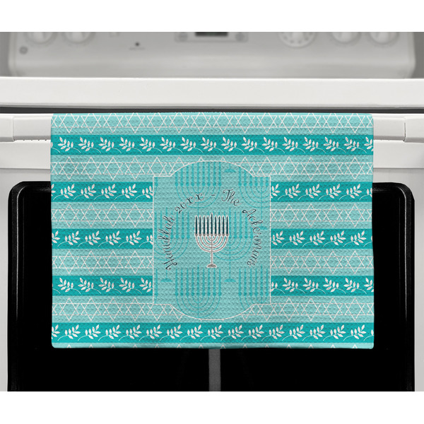 Hanukkah Waffle Weave Towel - Full Color Print - Lifestyle2 Image