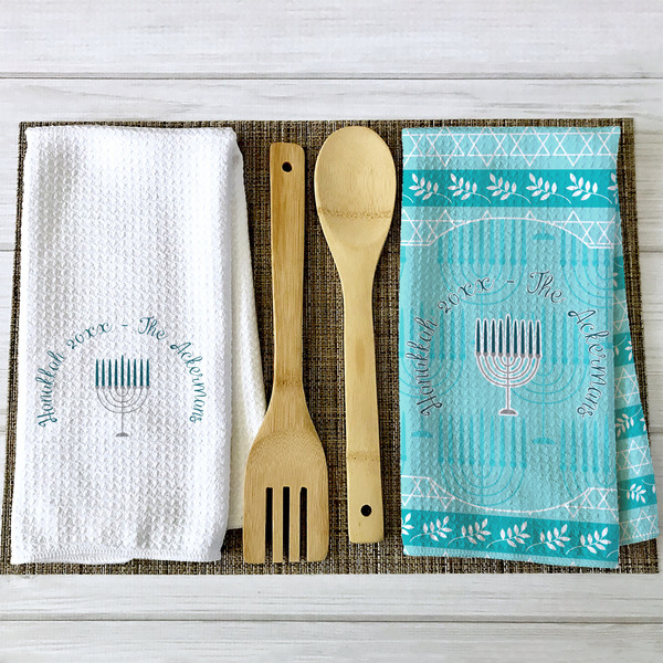 Hanukkah Waffle Weave Towels - 2 Print Styles