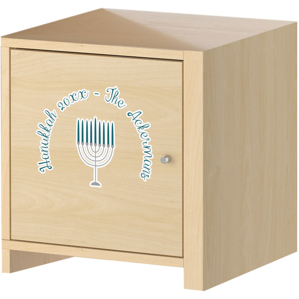 Hanukkah Wall Graphic on Wooden Cabinet