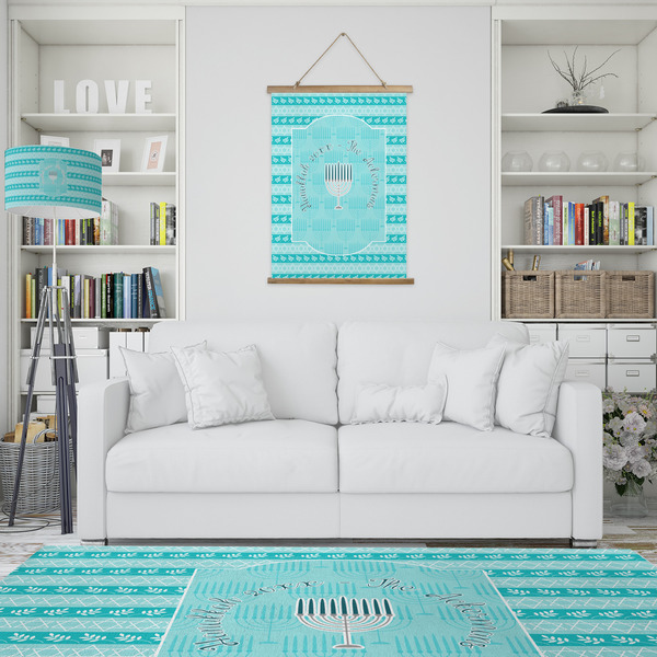 Hanukkah Wall Hanging Tapestry - Portrait - IN CONTEXT