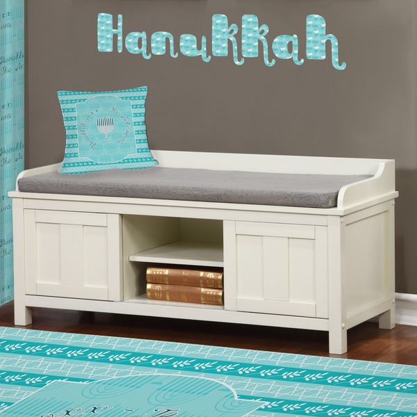 Hanukkah Wall Name Decal Above Storage bench