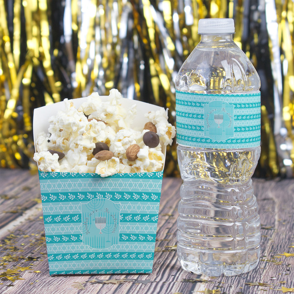 Hanukkah Water Bottle Label - w/ Favor Box