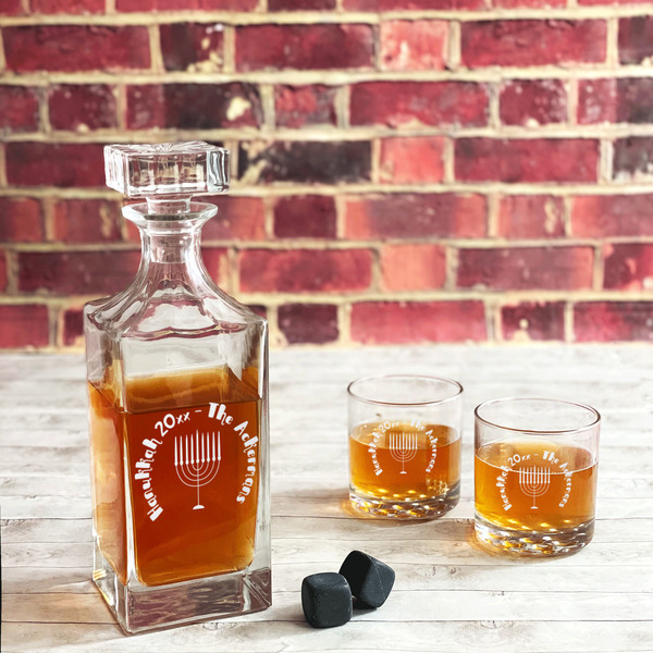 Hanukkah Whiskey Glass - In Context