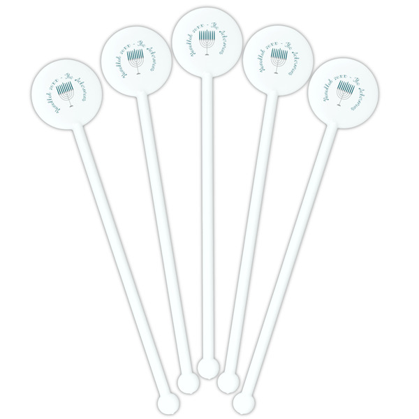 Hanukkah White Plastic 5.5" Stir Stick - Fan View