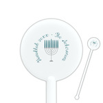 Hanukkah 5.5" Round Plastic Stir Sticks - White - Single Sided (Personalized)