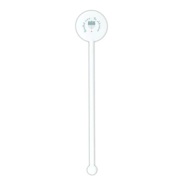 Hanukkah White Plastic 5.5" Stir Stick - Round - Single Stick