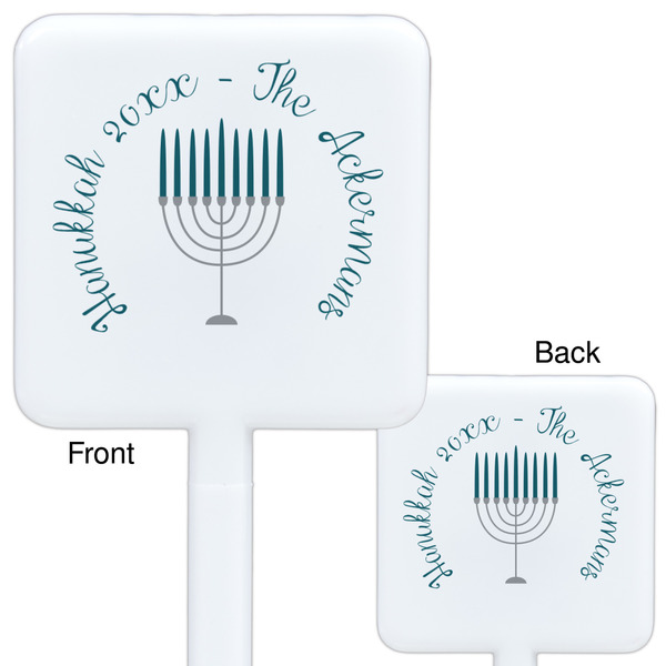 Hanukkah White Plastic Stir Stick - Double Sided - Approval