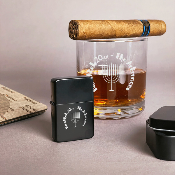 Hanukkah Windproof Lighters - Black - In Context