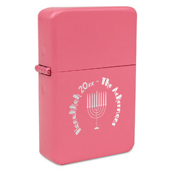 Hanukkah Windproof Lighter - Pink - Single Sided (Personalized)