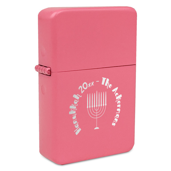 Hanukkah Windproof Lighters - Pink - Front/Main