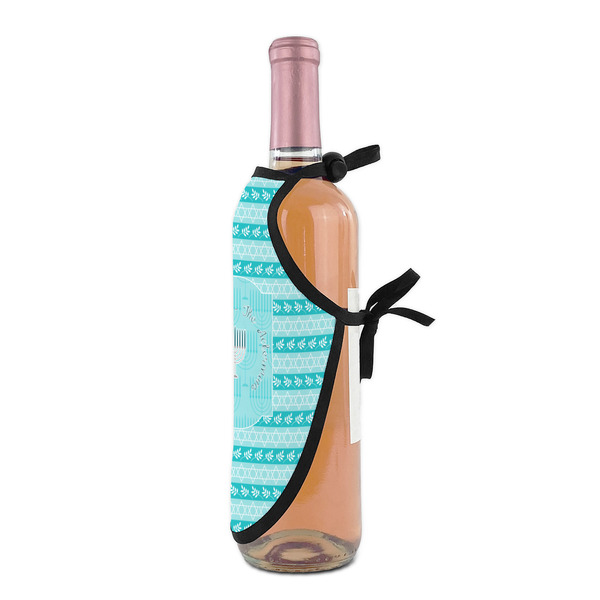 Hanukkah Wine Bottle Apron - DETAIL WITH CLIP ON NECK
