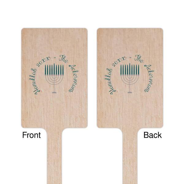 Hanukkah Wooden 6.25" Stir Stick - Rectangular - Double Sided - Front & Back