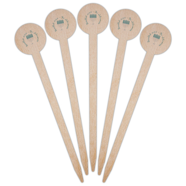 Hanukkah Wooden 6" Food Pick - Round - Fan View
