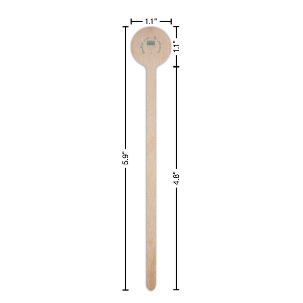 Hanukkah Wooden 6" Stir Stick - Round - Dimensions