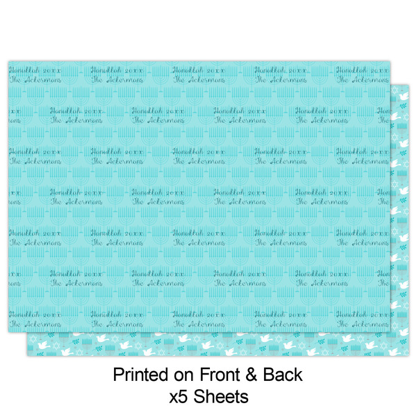 Hanukkah Wrapping Paper Sheet - Double Sided - Front