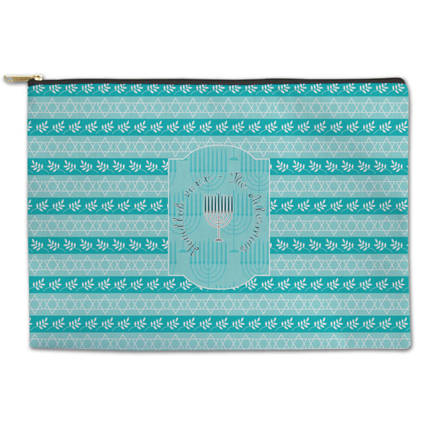 Custom Hanukkah Zipper Pouch - Large - 12.5"x8.5" (Personalized)