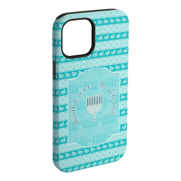 Custom Hanukkah iPhone Case - Rubber Lined - iPhone 15 Plus (Personalized)