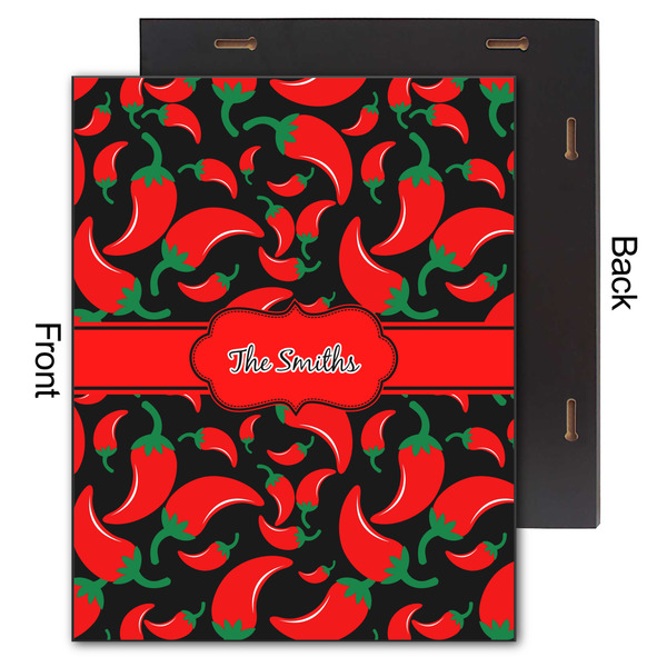 Chili Peppers 11x14 Wood Print - Front & Back View