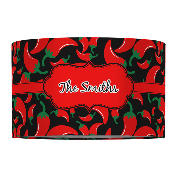 Chili Peppers 12" Drum Lampshade - FRONT (Fabric)