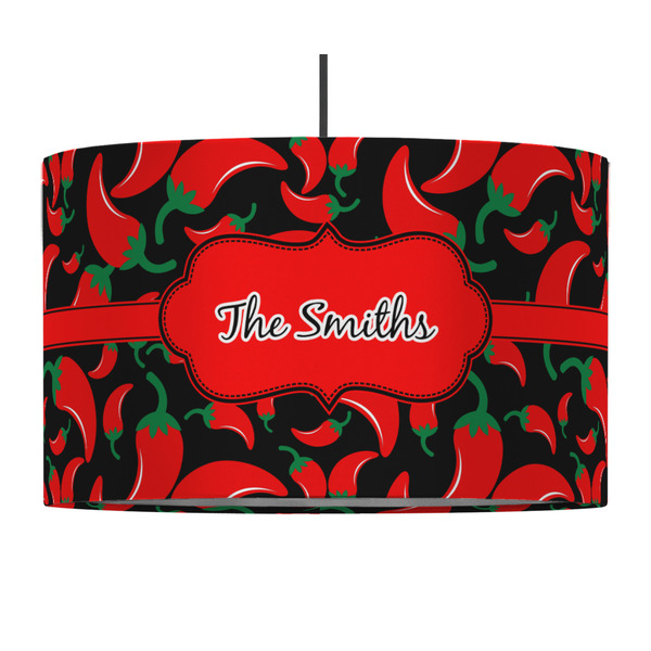 Chili Peppers 12" Drum Lampshade - PENDANT (Fabric)