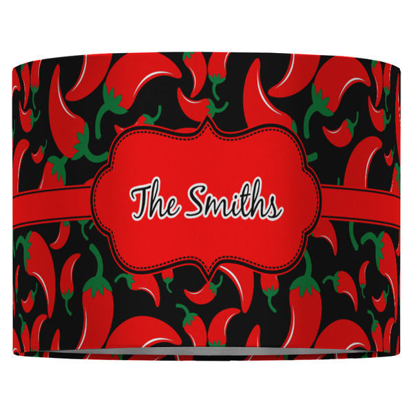 Chili Peppers 16" Drum Lampshade - FRONT (Fabric)