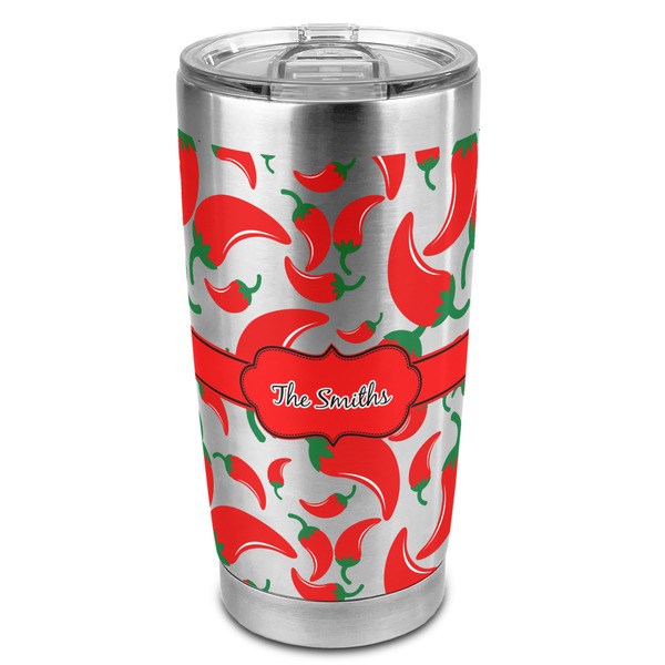 Custom Chili Peppers 20oz Stainless Steel Double Wall Tumbler - Full Print (Personalized)