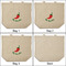 Chili Peppers 3 Reusable Cotton Grocery Bags - Front & Back View